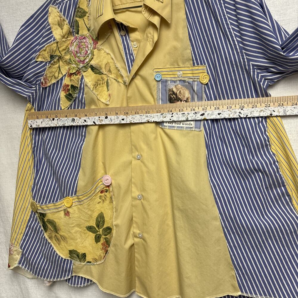 Bohemian Paris Rags Women's Unique Multicolor Button Long Sleeve Shirt - 1X - 2X - Picture 15 of 16